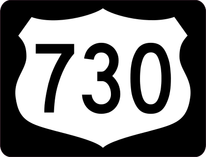 Highway 730 Sign With Black Border Sticker