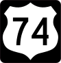 Highway 74 Sign With Black Border Sticker