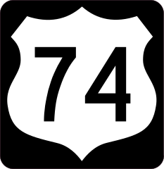 Highway 74 Sign With Black Border Sticker