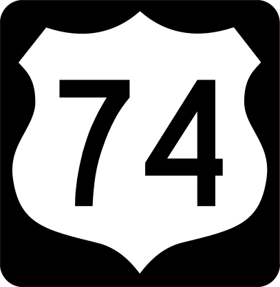 Highway 74 Sign With Black Border Sticker