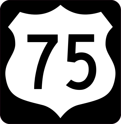 Highway 75 Sign With Black Border Sticker