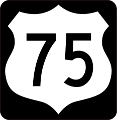 Highway 75 Sign With Black Border Sticker
