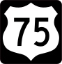 Highway 75 Sign With Black Border Sticker