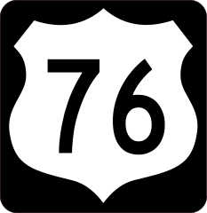 Highway 76 Sign With Black Border Sticker