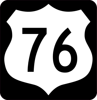 Highway 76 Sign With Black Border Sticker