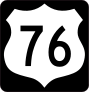Highway 76 Sign With Black Border Sticker