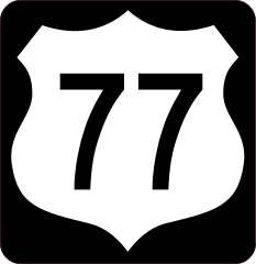 Highway 77 Sign With Black Border Sticker