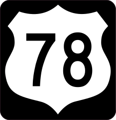 Highway 78 Sign With Black Border Sticker