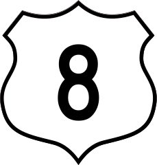 Highway 8 Sign Sticker