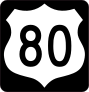 Highway 80 Sign With Black Border Sticker