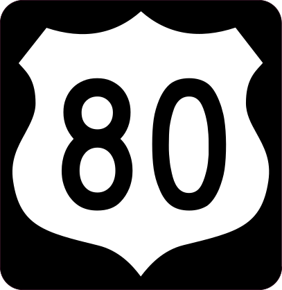 Highway 80 Sign With Black Border Sticker