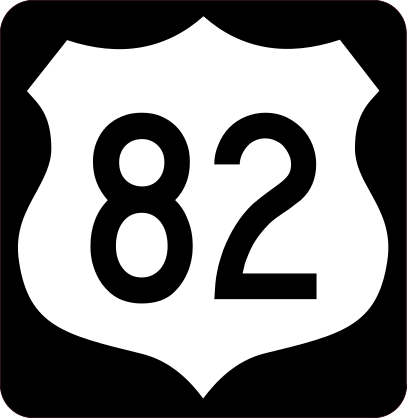 Highway 82 Sign With Black Border Sticker