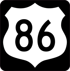 Highway 86 Sign With Black Border Sticker
