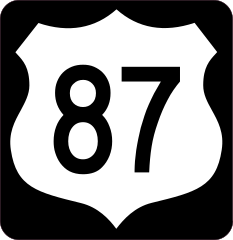 Highway 87 Sign With Black Border Sticker