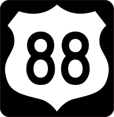 Highway 88 Sign With Black Border Sticker