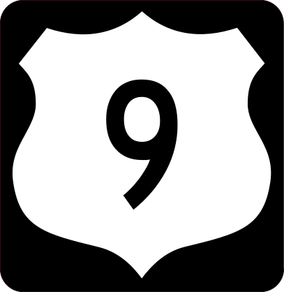 Highway 9 Sign With Black Border Sticker
