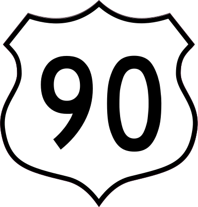 Highway 90 Sign Sticker
