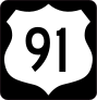 Highway 91 Sign With Black Border Sticker