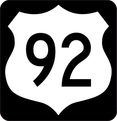 Highway 92 Sign With Black Border Sticker