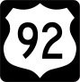Highway 92 Sign With Black Border Sticker