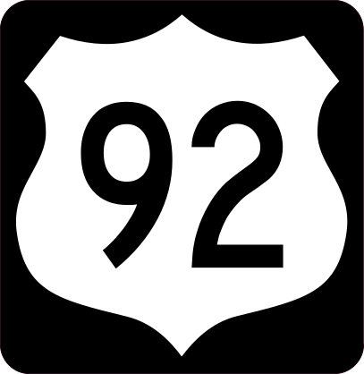 Highway 92 Sign With Black Border Sticker