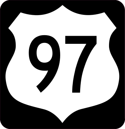 Highway 97 Sign With Black Border Sticker