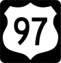 Highway 97 Sign With Black Border Sticker
