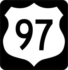 Highway 97 Sign With Black Border Sticker