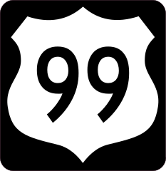Highway 99 Sign With Black Border Sticker