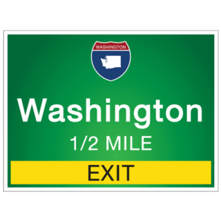Highway Sign Exit To The State Washington Sticker