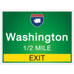 Highway Sign Exit To The State Washington Sticker