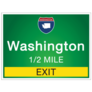 Highway Sign Exit To The State Washington Sticker