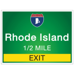 Highway Sign The Exit To Rhode Island Sticker