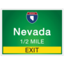 Highway Signs Before The Exit To The State Nevada Sticker