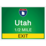 Highway Signs Before The Exit To The State Utah Sticker