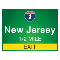 Highway Signs New Jersey Sticker