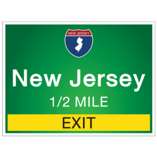Highway Signs New Jersey Sticker