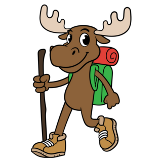 Hiking Moose Sticker
