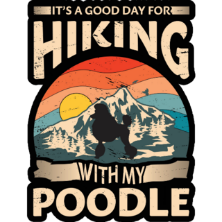 Hiking & My Poodle Sticker