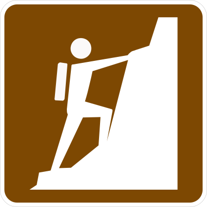 Hiking Up Rocks Sticker