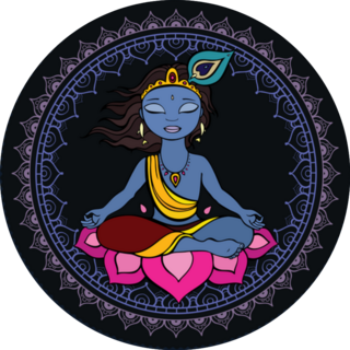 Hindu God Krishna Illustration Sticker