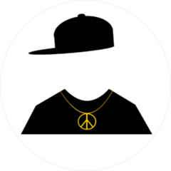 Hip Hop Fashion with Peace Sign Necklace Circle Sticker