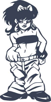 Hip Hop Girl With Big Hair Sticker