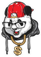 Hip Hop Panda Sticker
