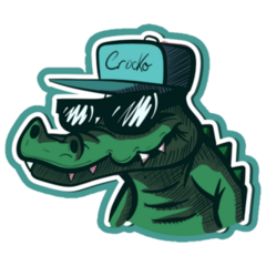Hiphop Crocodile Wearing Sunglasses Sticker