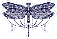 Hippie Dragonfly Sticker