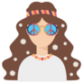 Hippie Girl In Peace Sunglasses 70s Style Sticker
