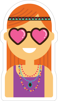 Hippie Girl Sticker