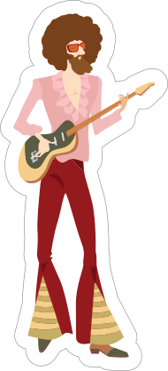 Hippie Guy Musician Sticker