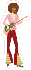 Hippie Guy Musician Sticker